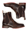 A pair of teak pure leather Nandi chelsea boots by Bed Stu.