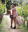 A woman wearing Nandi teak pure leather chelsea boots.