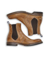 A pair of Bed Stu classic leather ankle boots on a white background.