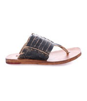 Bed Stu's Nemesis women's black leather flip flop sandals.