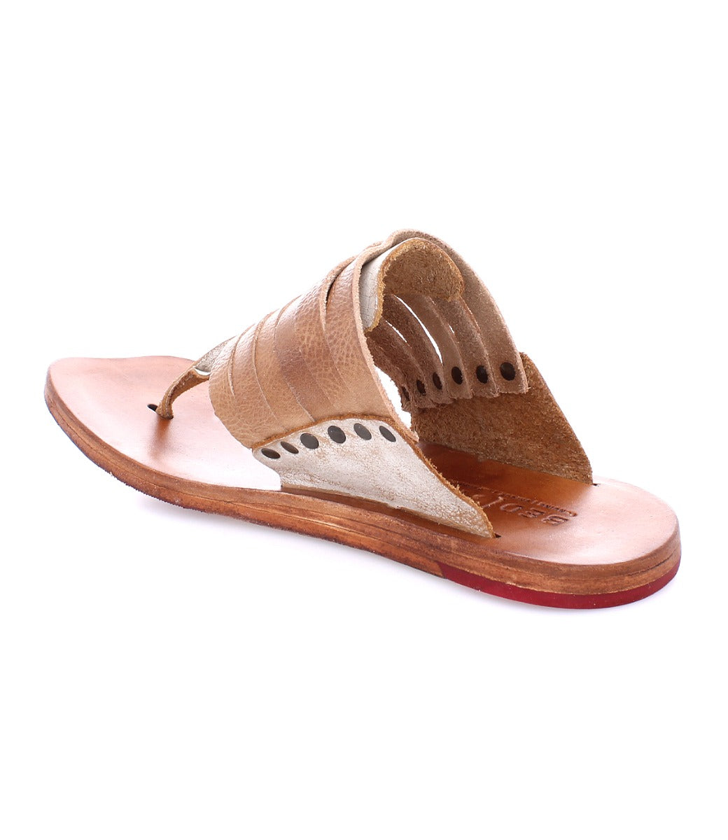 Bed Stu's Nemesis women's tan leather flip flop sandals.