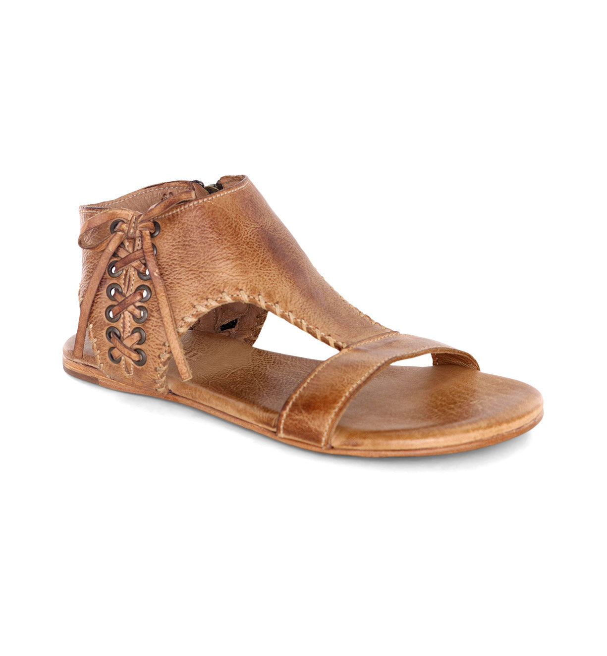 Women's tan leather Bed Stu sandals (Nina).