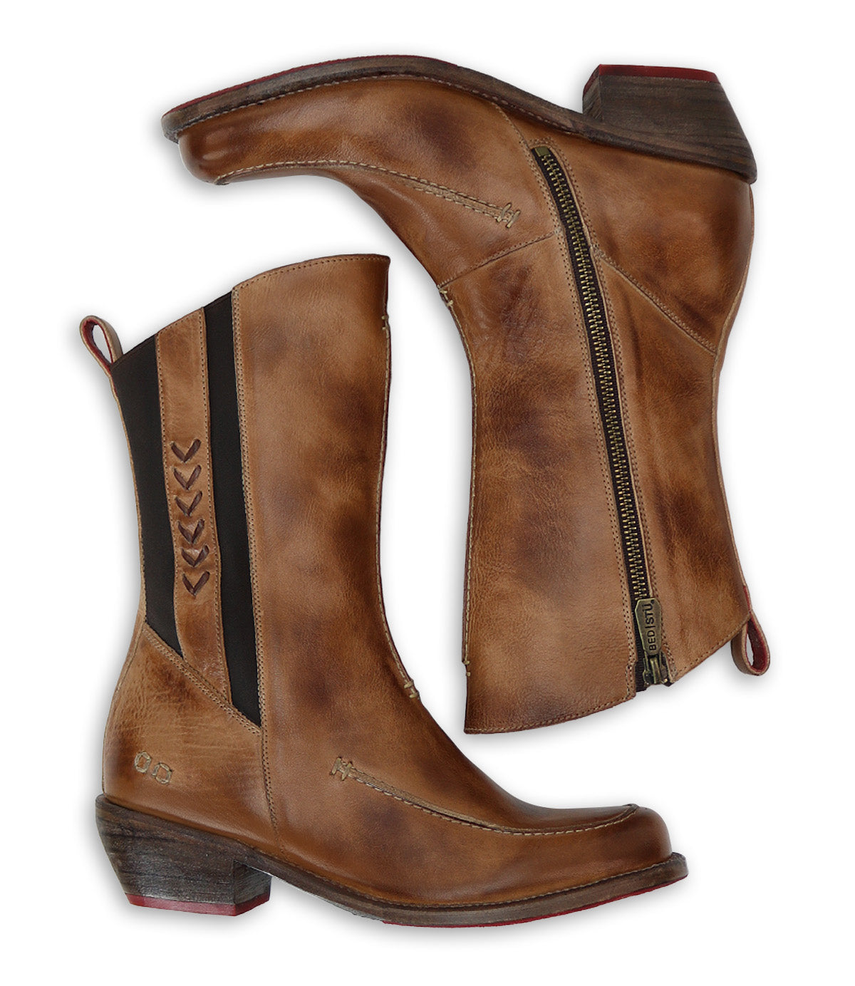 A pair of Nivi women's brown boots by Bed Stu.