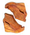 A pair of Odette wedges by Bed Stu with a woven pattern.