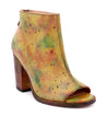 A women's ankle boot with colorful paint on it: The Bed Stu Onset ankle boot.