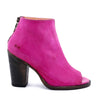 A women's pink ankle boot with a wooden heel: The Bed Stu Onset