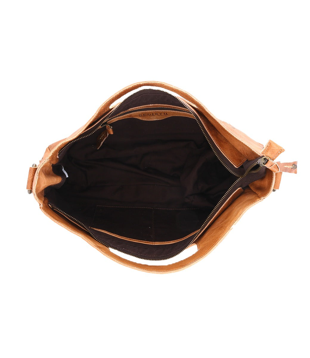 The inside of a Bed Stu Orchid L leather bag.