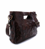A brown leather Orchid handbag with a strap by Bed Stu.