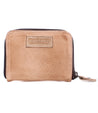 An Ozzie leather wallet with a zipper from the Bed Stu brand.