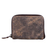 A brown leather Ozzie wallet on a white background by Bed Stu.