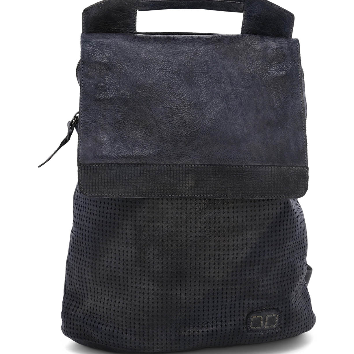A black Patsy backpack with a handle and a zipper by Bed Stu.