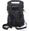 A blue leather Patsy backpack with straps and a shoulder strap from Bed Stu.