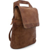 A brown leather Patsy backpack with a shoulder strap by Bed Stu.