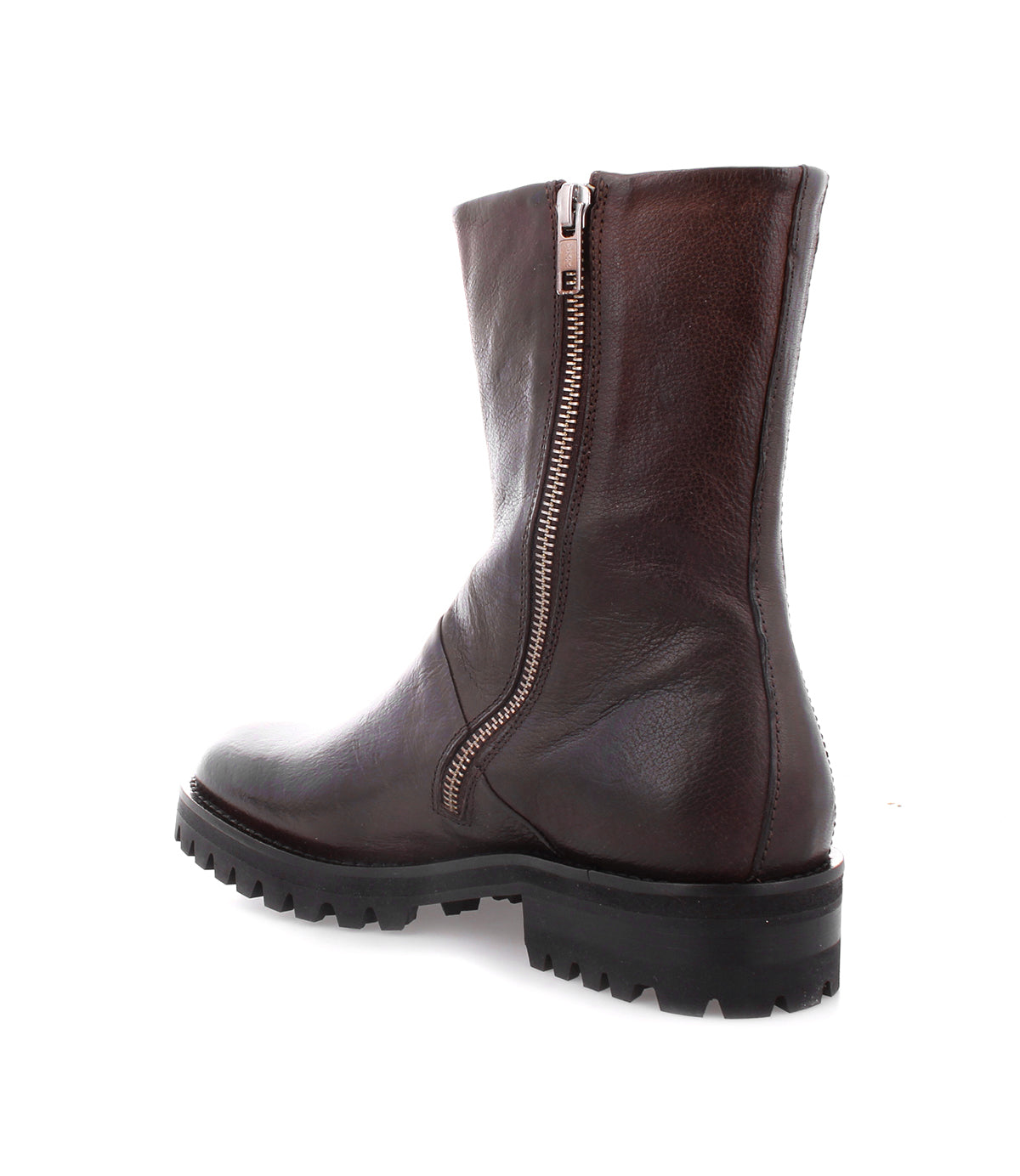 A durable Bed Stu Italian leather ankle boot with a side zipper for convenience.
