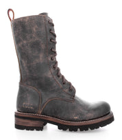 A pair of Bed Stu women's boots with lace ups and a leather sole.