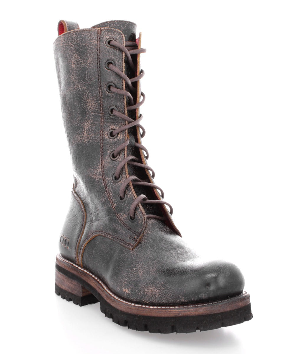 A women's grey Posh combat boot with laces by Bed Stu.