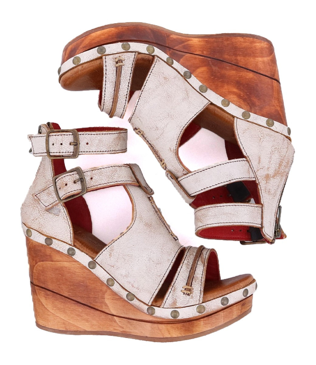 A pair of Princess wedge sandals from Bed Stu with straps.