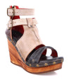 A women's Princess wedge heels with two straps and a wooden platform by Bed Stu.