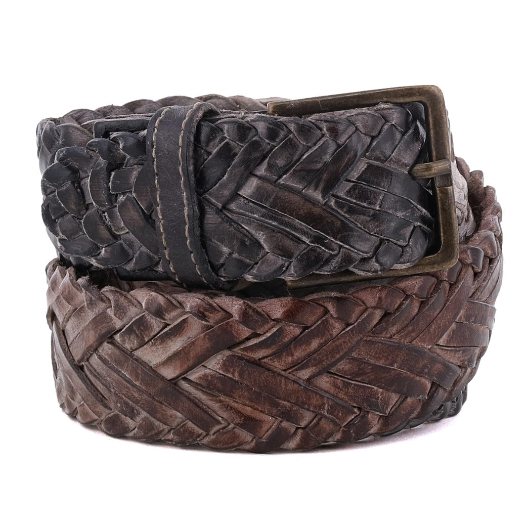 A braided leather belt with a metal buckle, the Proem by Bed Stu.