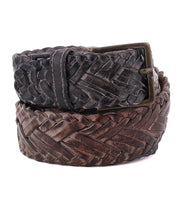 A braided leather belt with a metal buckle, the Proem by Bed Stu.