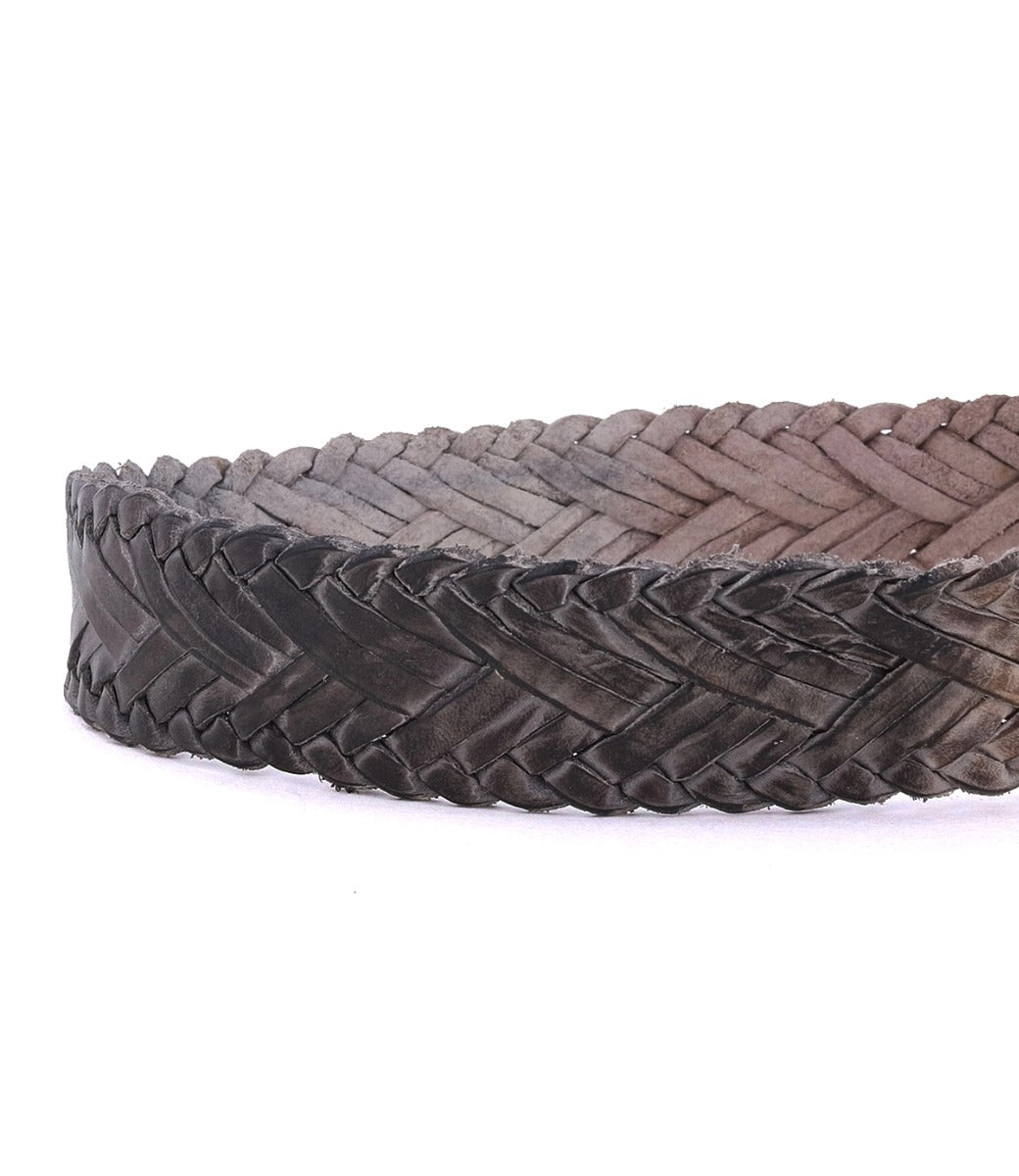 A braided leather belt with a metal buckle, the Proem by Bed Stu.