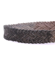 A braided leather belt with a metal buckle, the Proem by Bed Stu.