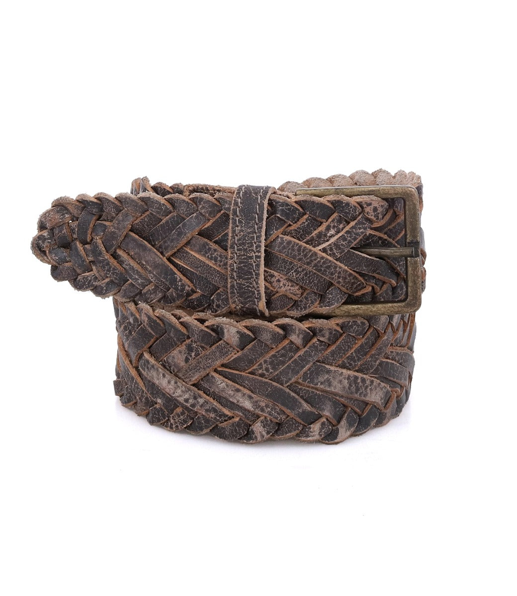 A braided leather belt with a metal buckle, the Proem by Bed Stu.