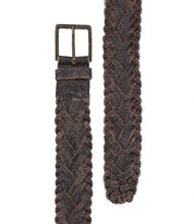 A braided leather belt with a metal buckle, the Proem by Bed Stu.