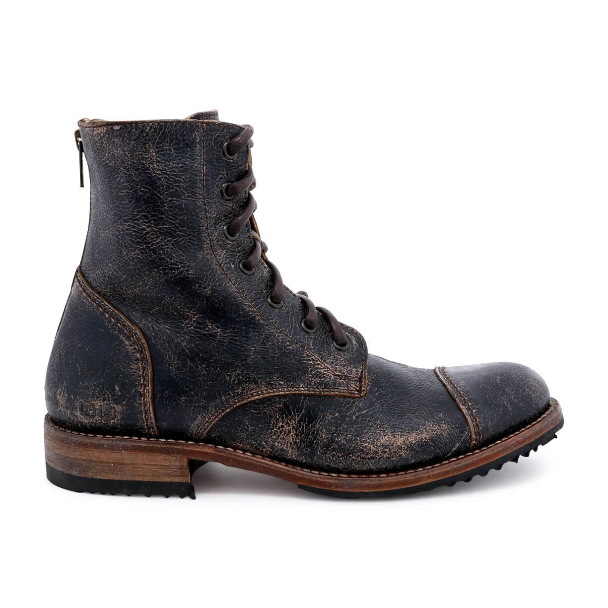 Bed Stu Protege men's distressed black leather boot.