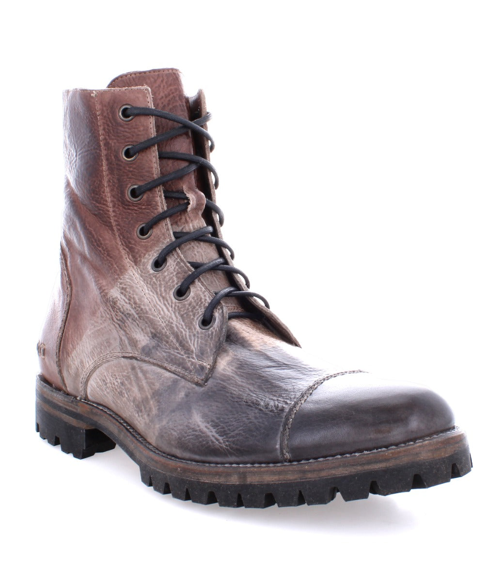 A men's brown leather Protege Trek boot with laces from Bed Stu.