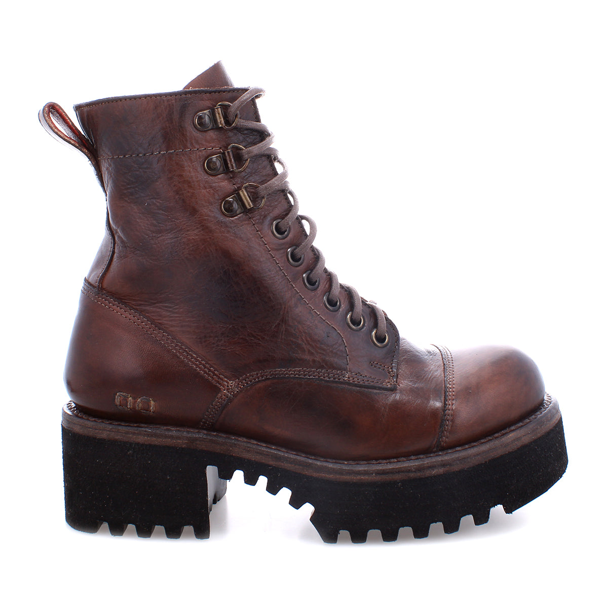 A Prudence Hi combat boot with a black outsole by Bed Stu.