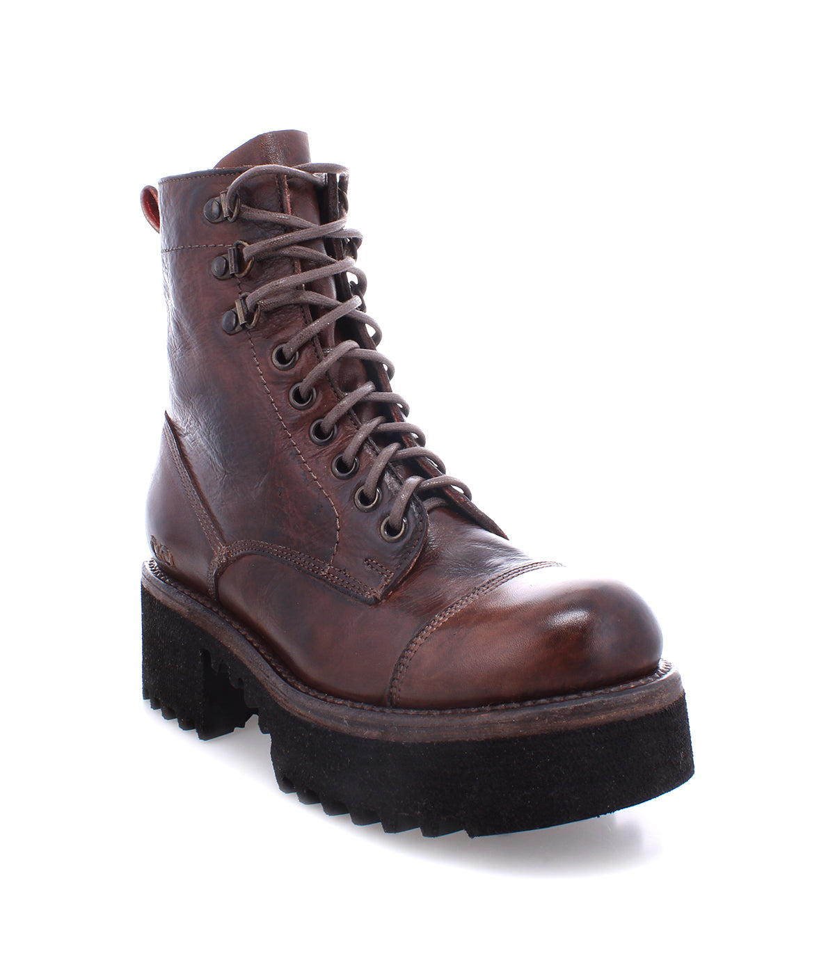 A men's Prudence Hi combat boot with a black outsole by Bed Stu.