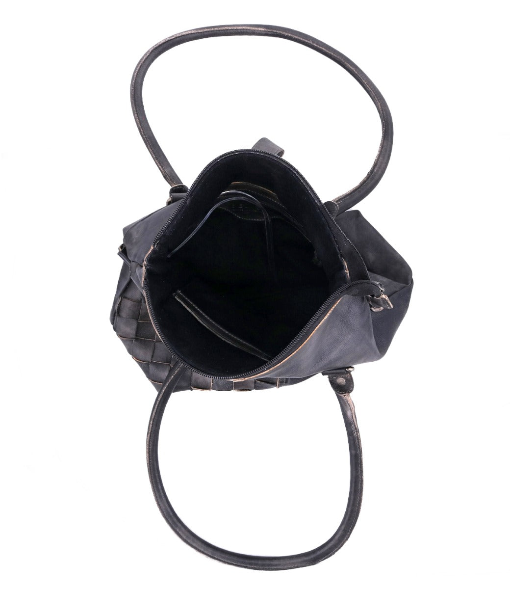 A black Rachel handbag by Bed Stu with a handle and zipper.