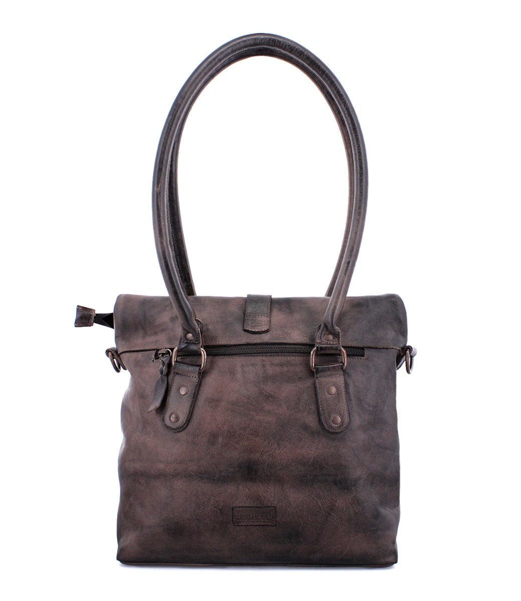 A brown leather Rachel handbag with two handles by Bed Stu.
