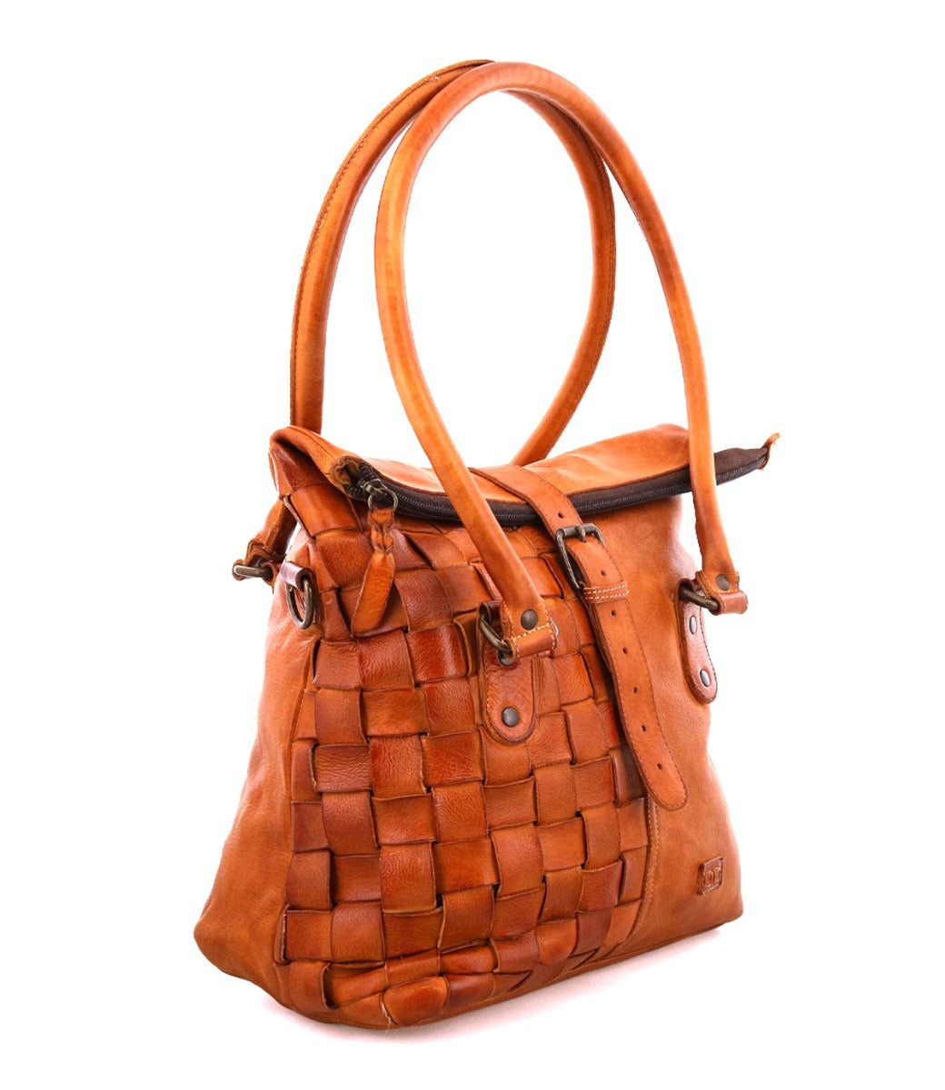 A Rachel leather handbag with woven handles by Bed Stu.