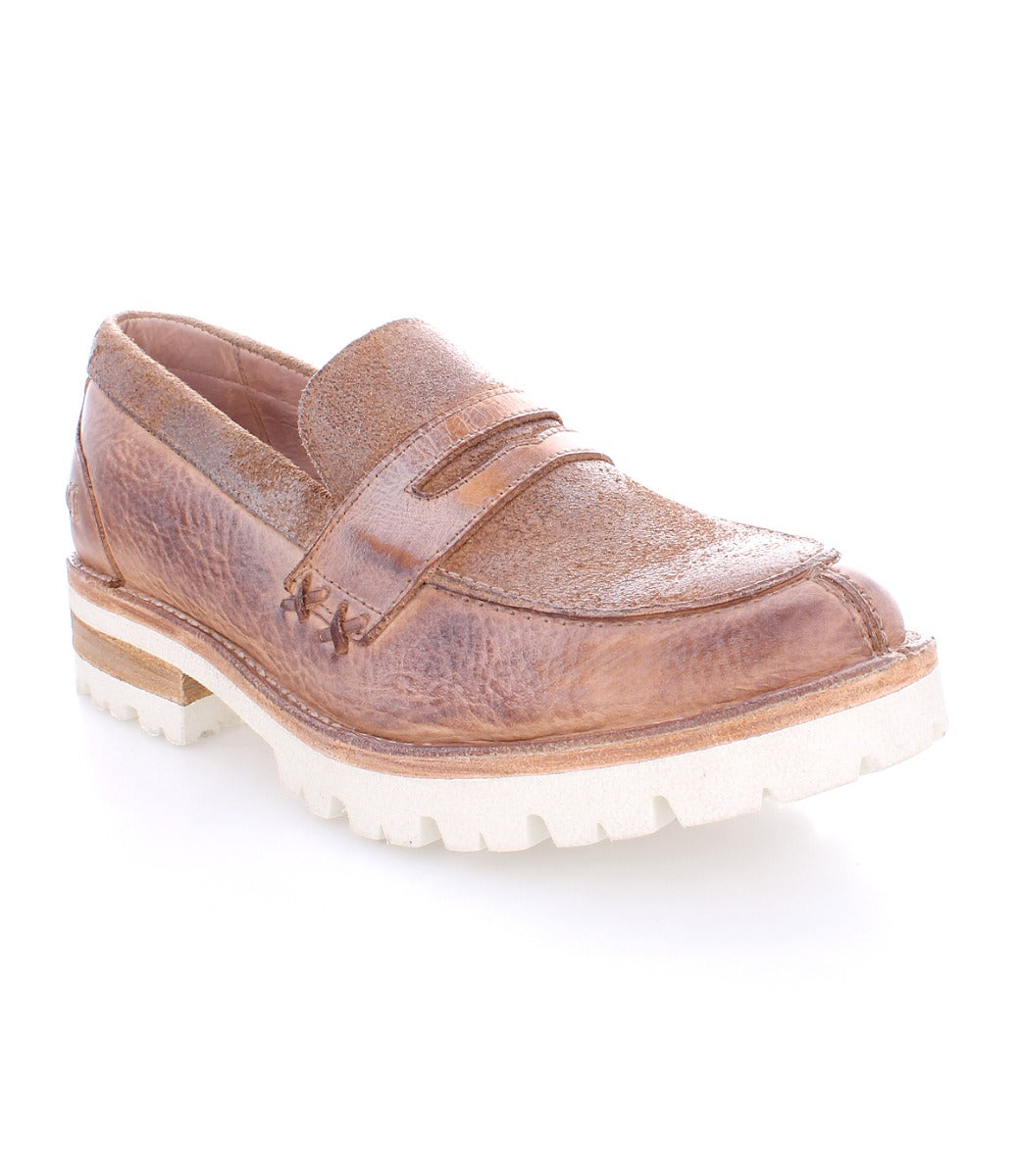 A women's Reina III brown loafer with white outsole by Bed Stu.