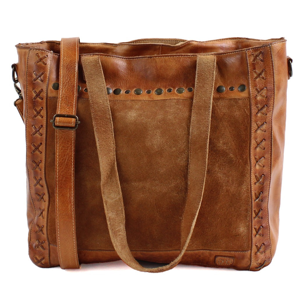 A Renata LTC brown leather tote bag with studded details by Bed Stu.