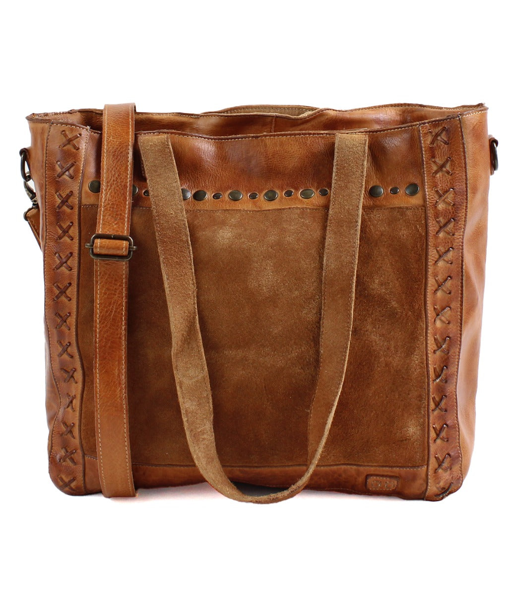 A Renata LTC brown leather tote bag with studded details by Bed Stu.