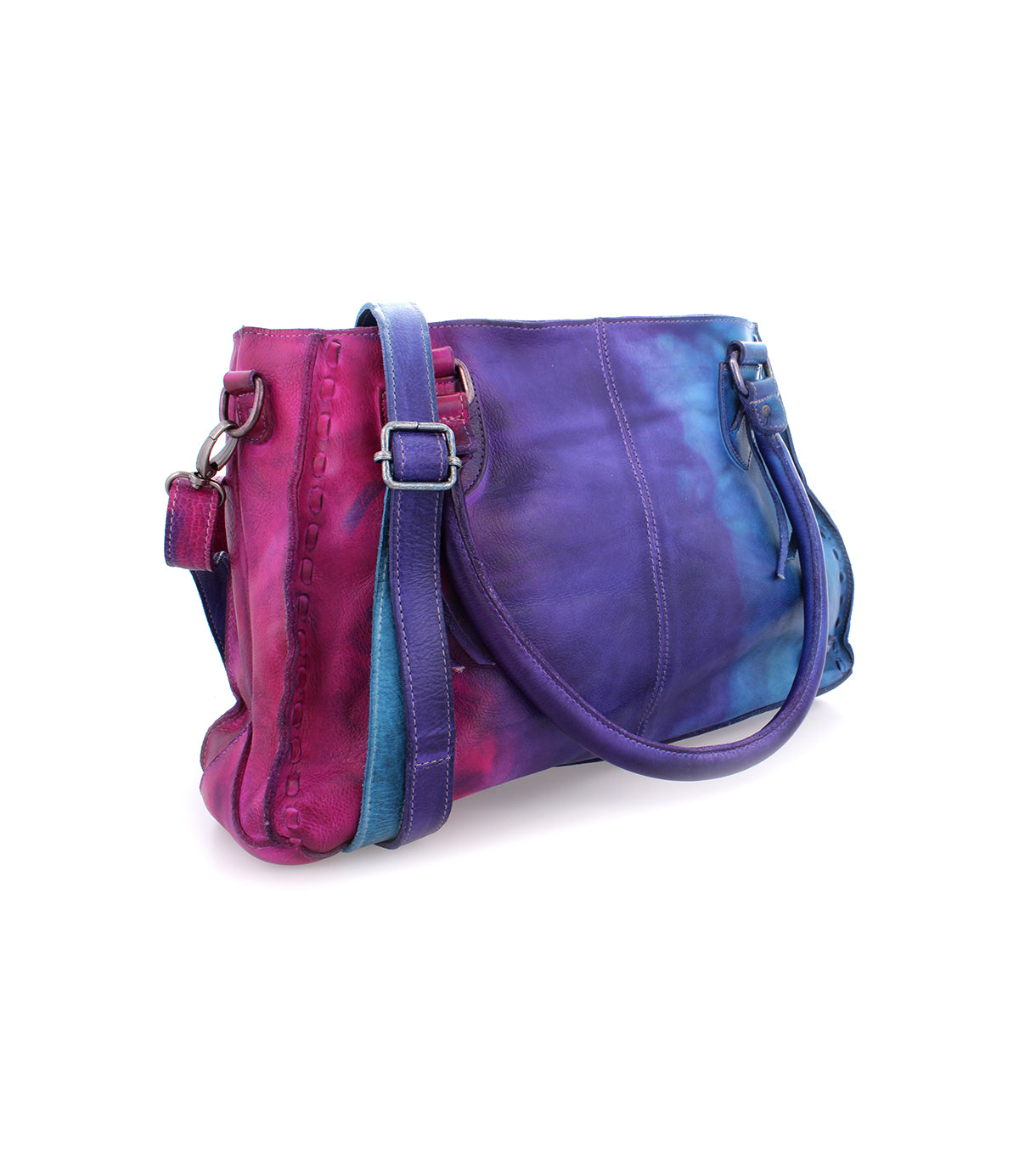 A Rockababy handbag in unicorn color with a shoulder strap.