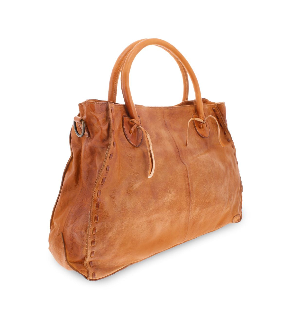 The Rockaway by Bed Stu is a fan favorite and it’s no wonder why—this best-selling large brown leather handbag features two round handles, stitched detailing along the sides, and a zip-pocket divider.