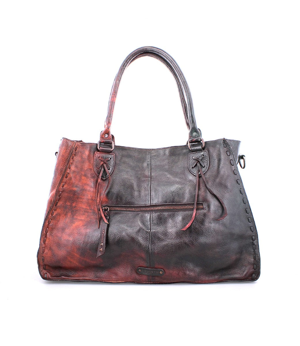 A black and brown Rockaway leather handbag by Bed Stu.