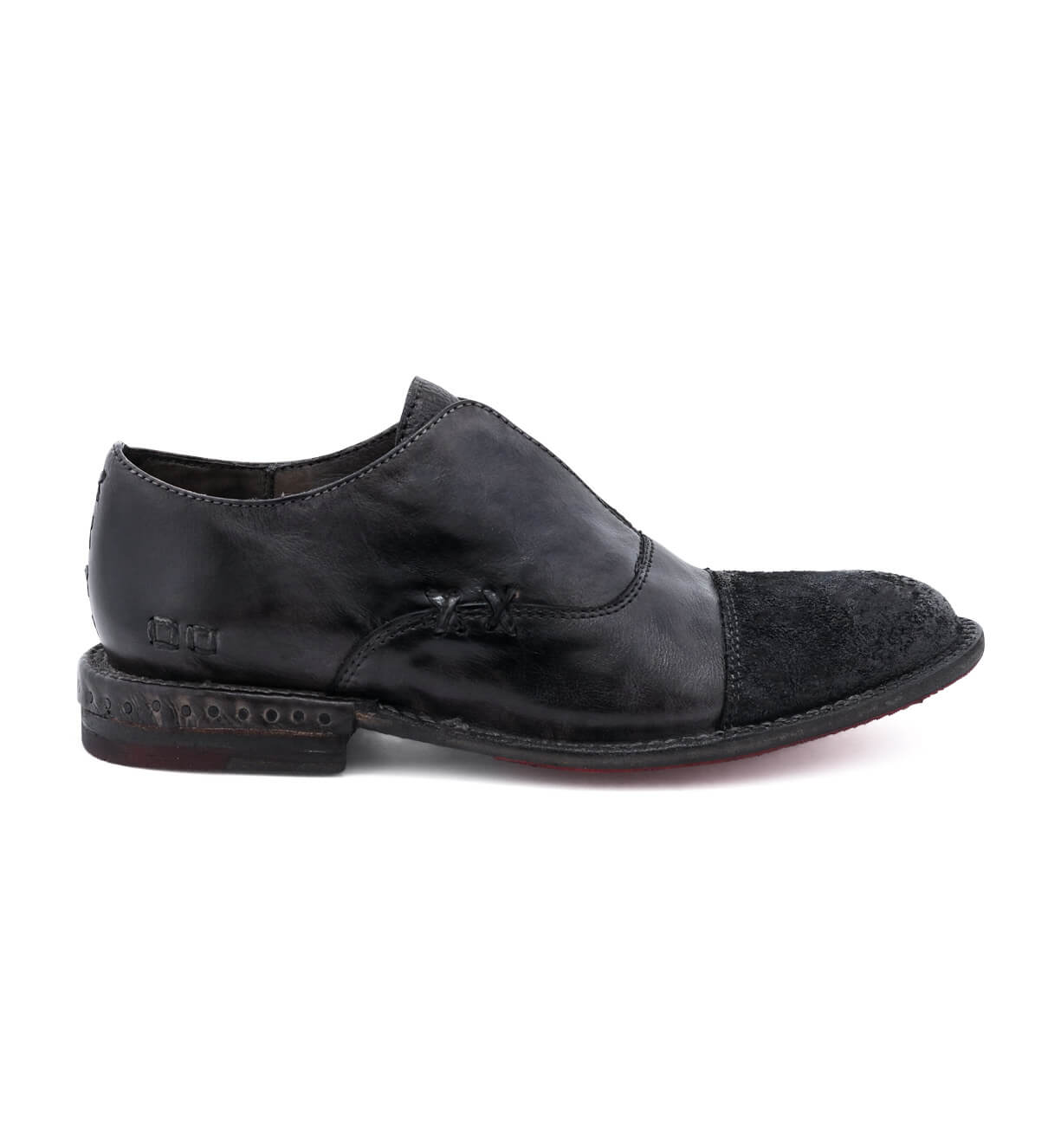 Bed Stu Rose men's black leather slip on shoes.
