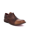 Men's brown leather slip on Bed Stu Rose shoes.