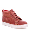 A men's Rossela brown leather high top sneaker by Bed Stu.