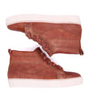 A pair of Bed Stu Rossela men's brown leather high top sneakers.