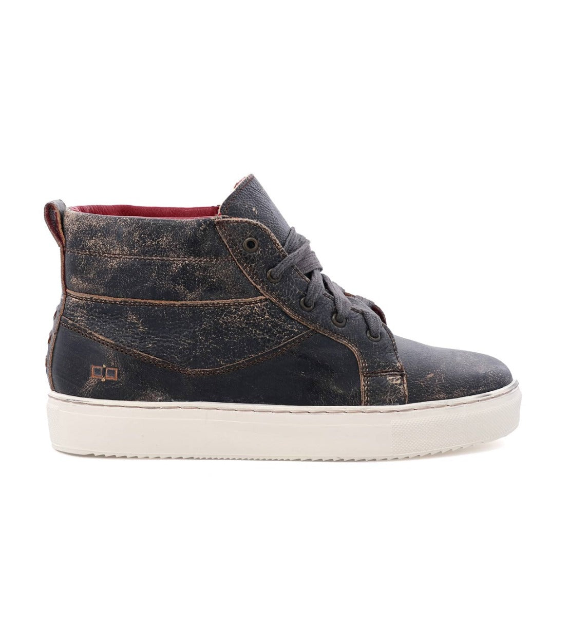 The Rossela by Bed Stu men's black leather high top sneaker.