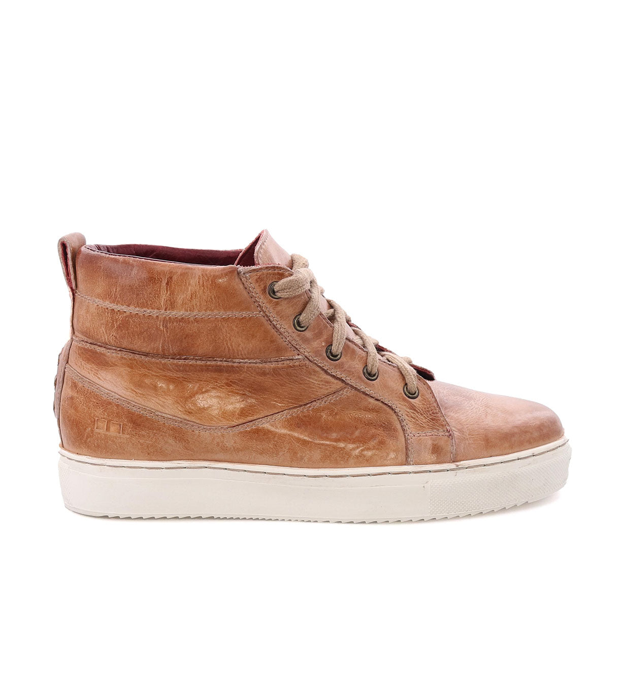 A men's tan leather Bed Stu Rossela high top sneaker.