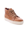 A men's tan leather high top sneaker called Rossela by Bed Stu.
