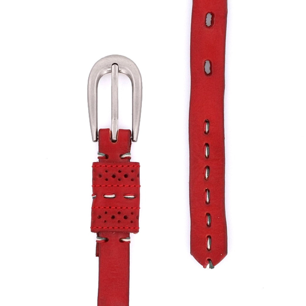 A Ruby leather belt with a metal buckle by Bed Stu.