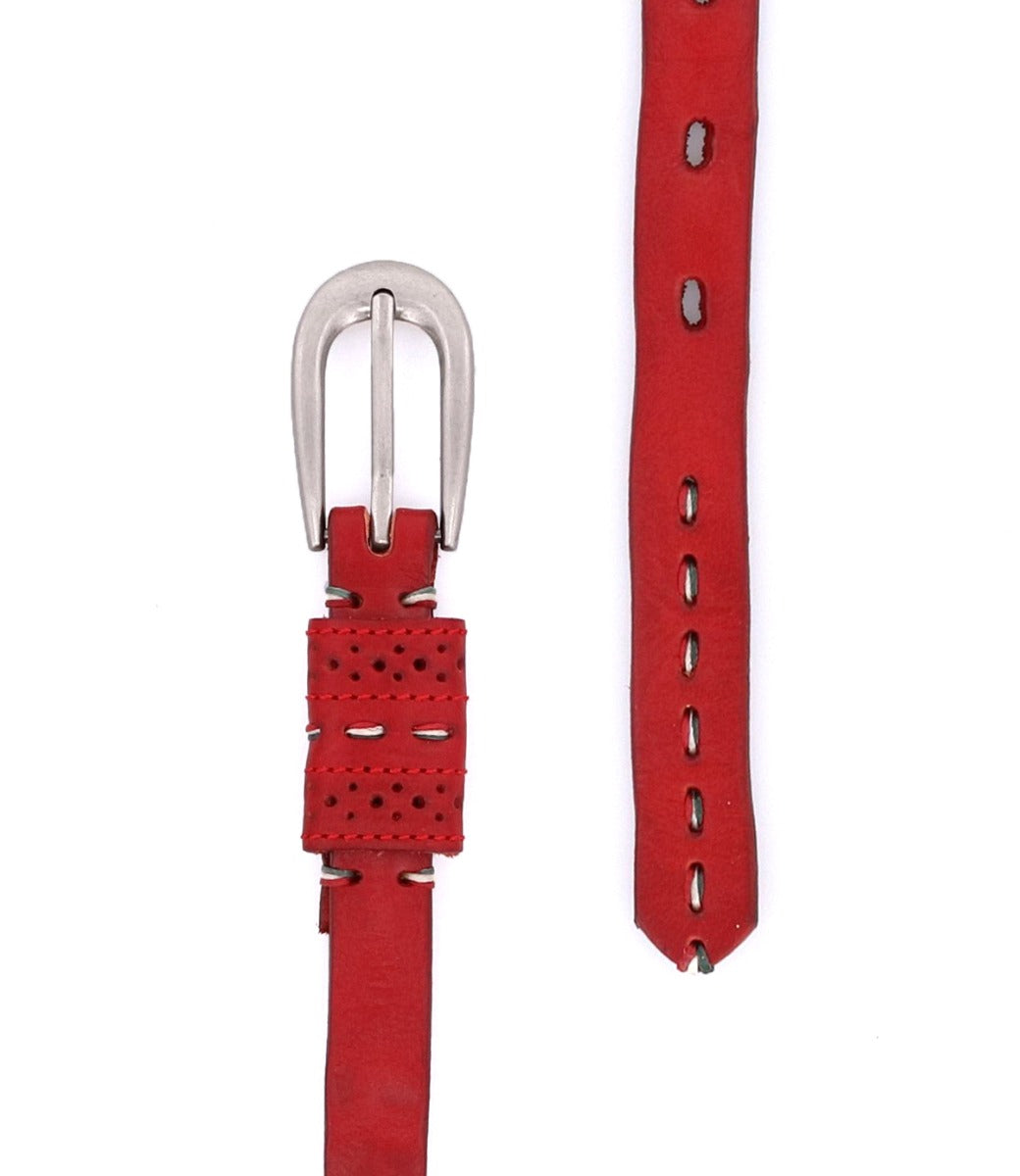 A Ruby leather belt with a metal buckle by Bed Stu.